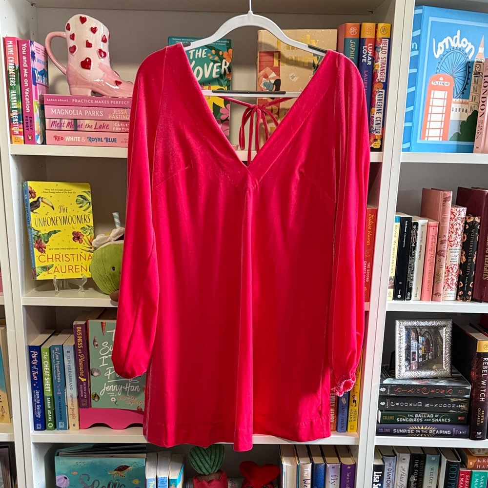 Free People Vibrant Hot Pink Velvet Mini